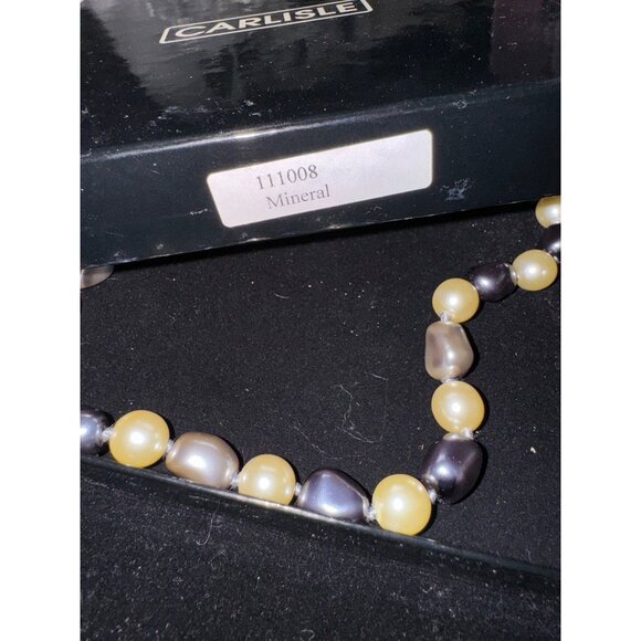 Carlisle Mixed Pearl Necklace With Elegant Clasp Mineral Classic Luxury Toggle - Picture 2 of 5
